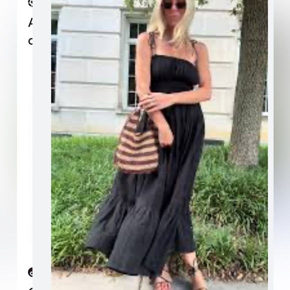 J.Crew,Year-Round Black Cotton Off-Shoulder Ruffle Tiered Midi Dress, Size XS - Picture 7 of 12